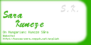 sara kuncze business card