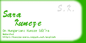sara kuncze business card